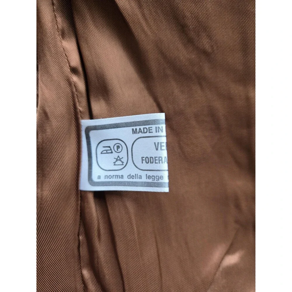 Vintage Italy-made atelier rust brown nappa leather café racer jacket - mens XL‎